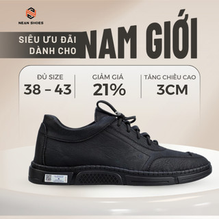[ NEAN SHOES ] Giày Sneaker Nam Cổ Lửng Da Cao Cấp Đế Cao Su Đúc Bằng 2 Màu Đen Nâu – NEAN Shoes