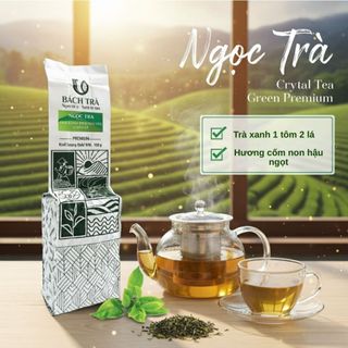 [TẶNG BÌNH] Trà Xanh Ngọc Trà Bách Trà | Trà Thái Nguyên Cao Cấp 1 Tôm 2 Lá | Thư Giãn, Tỉnh Táo | Gói 100g