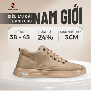 [ NEAN SHOES ] Giày Sneaker Nam Cổ Lửng Da Nappa Cao Cấp Đế Cao Su Đúc 3 Màu Nâu Đen Kem – NEAN Shoes