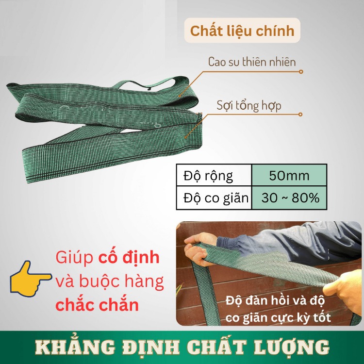 Dây Thun Ràng, Dây Co, Dây Buộc Hàng Dài 2.5M Có 2 Móc Dài