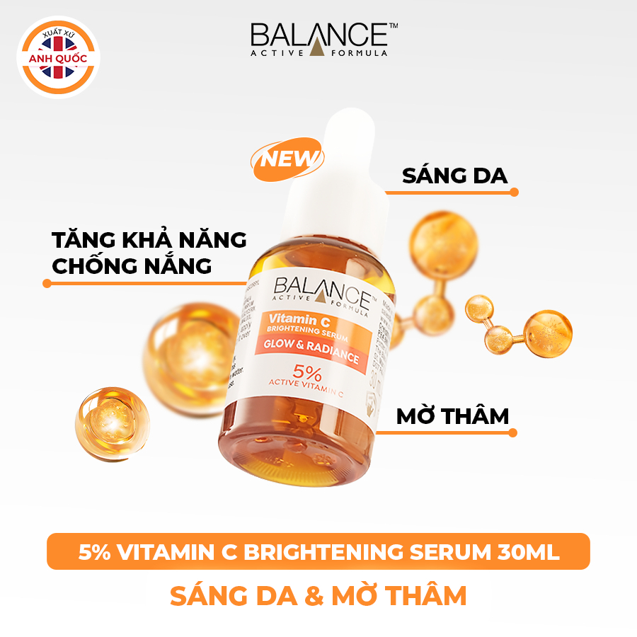 [ Livestream x Balance ] Serum Sáng Da, Mờ Thâm Balance Active Formula Vitamin C Brightening 30ml
