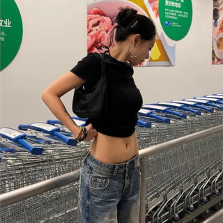 áo thun baby tee nữ đen áo croptop ôm body girl phố eleclassm