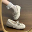-GIÀY BÚP BÊ LÔNG NỮ SIÊU ẤM – TRẮNG/NÂU-SIZE 35-40