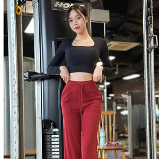 Quần đũi, model: 99182.1.A3011 Áo Croptop Dài TayTUẤN HD, Ôm Dáng Tôn Eo, Thun Poly Co Giãn Tập Gym Yoga