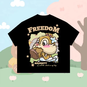 Áo Thun Boxy Form Rộng Tay Ngắn Cotton Cổ Tròn Nam Nữ Hoạt Hình "SÓC CHIP DALE" Unisex Hot Trend