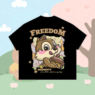 Áo Thun Boxy  Form Rộng Tay Ngắn Cotton Cổ Tròn Nam Nữ Hoạt Hình "SÓC CHIP DALE" Unisex Hot Trend