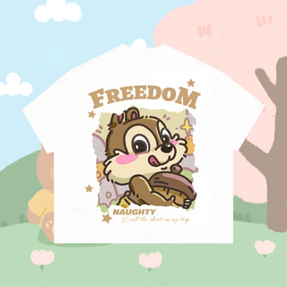 Áo Thun Boxy  Form Rộng Tay Ngắn Cotton Cổ Tròn Nam Nữ Hoạt Hình "SÓC CHIP DALE" Unisex Hot Trend