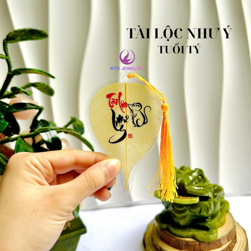 Lá Bồ Đề KATEDA Theo Tuổi Để Ốp Điện Thoại, Để Bóp Ví, Treo Xe Ô Tô , Treo Cây Mai Size 6 x 9cm.