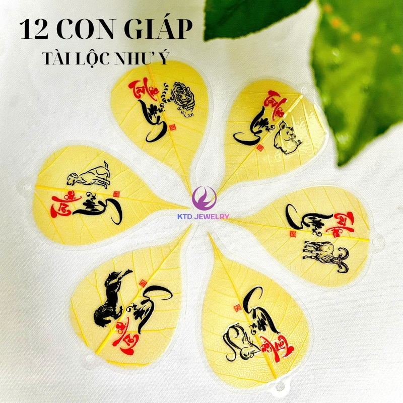 Lá Bồ Đề KATEDA Theo Tuổi Để Ốp Điện Thoại, Để Bóp Ví, Treo Xe Ô Tô , Treo Cây Mai Size 6 x 9cm.
