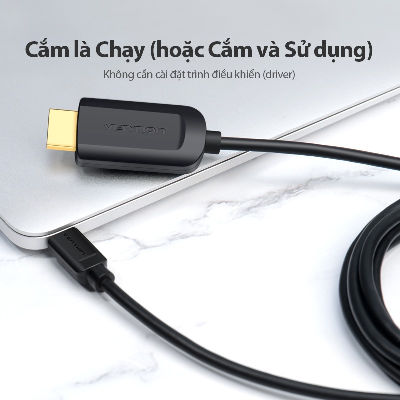 Bộ chuyển đổi  Type C sang HDMI Vention Hỗ Trợ 4K 30Hz, Kết Nối Laptop, Điện Thoại Ra TV, Màn Hình
