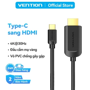Bộ chuyển đổi Type C sang HDMI Vention Hỗ Trợ 4K 30Hz, Kết Nối Laptop, Điện Thoại Ra TV, Màn Hình