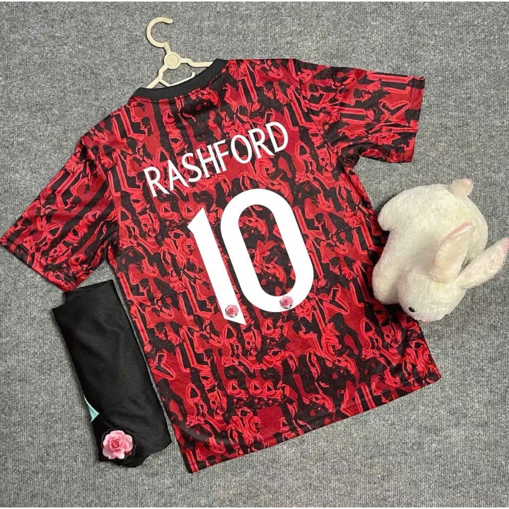 Áo Bóng Đá CLB Manchester Trending Ngắn Tay Phong Cách Retro - Quần Có Túi - Vải Polyester Thái - Logo Thêu(2),