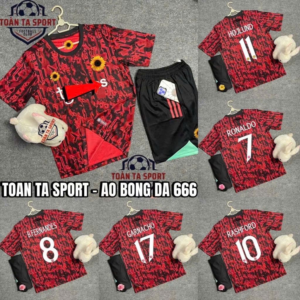 Áo Bóng Đá CLB Manchester Trending Ngắn Tay Phong Cách Retro - Quần Có Túi - Vải Polyester Thái - Logo Thêu(2),