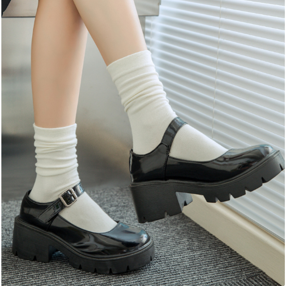Tất nữ cỗ cao trung chất cotton trơn mịn, Vớ nữ cao cổ  giữ ấm, khử mùi tốt ZANABRA T786