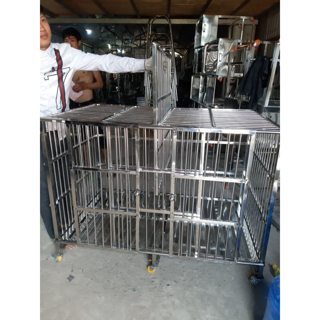 Chuồng thú cưng inox 100% bền đẹp, kèm khay vệ sinh ( giao hỏa tốc)