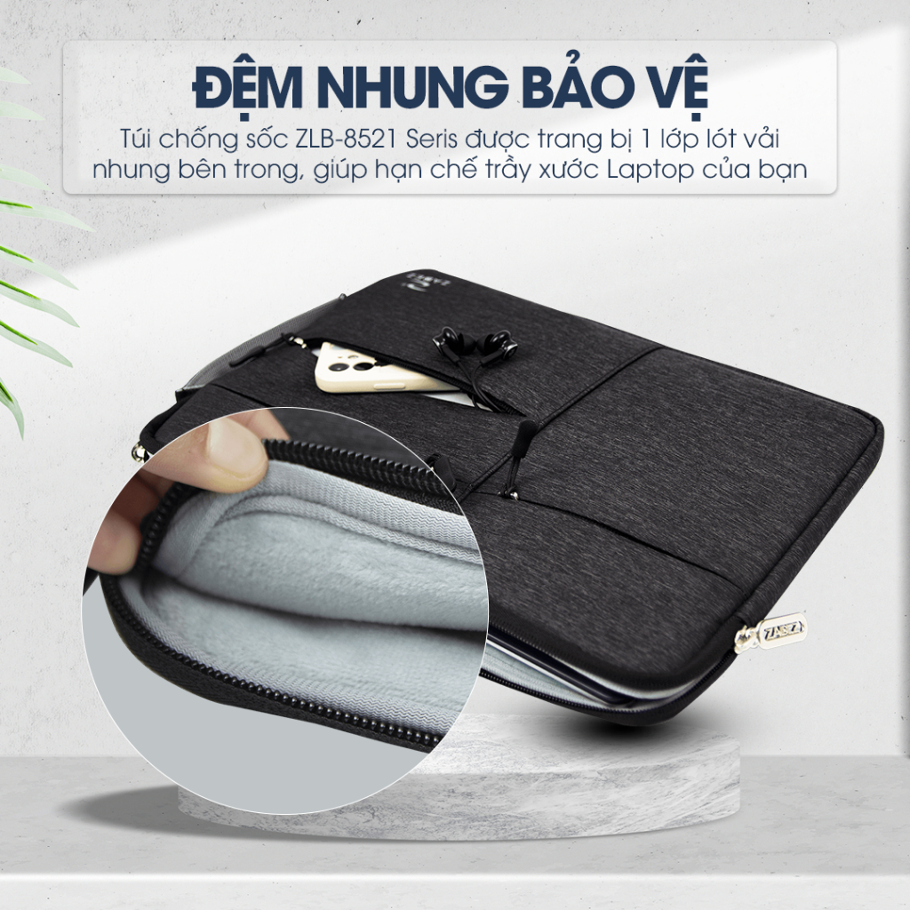 Túi Chống Sốc Laptop ZADEZ ZLB-8521 Series – 13.3/14/15.6 Inches, Vải Nylon Bền Bỉ, Chống Trầy Xước