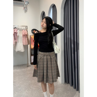 𝐒𝐚𝐛𝐥𝐞 𝐒𝐤𝐢𝐫𝐭 - Chân váy caro nữ xếp ly dáng lửng nhien.official NCV00021