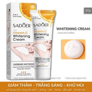 Kem Trắng Da Giảm Thâm Nách, Mông, Đầu Gối, Khuỷu Tay SADOER 50g An Toàn Hiệu Quả, Dưỡng Ẩm Da