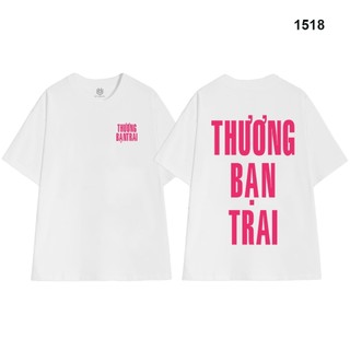 Áo Thun In Chữ Thương Bạn Gái Trai Cotton 100% Co giãn 2 Chiều Phom Unisex Oversize YK
