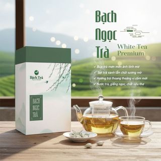 Bạch Ngọc Trà Shan Tuyết Bách Trà | Trà Cổ Thụ 1 Tôm 1 Lá | Vị Đậm, Hậu Ngọt | Quà Tặng Cá Nhân | Hộp Sang Trọng 80g