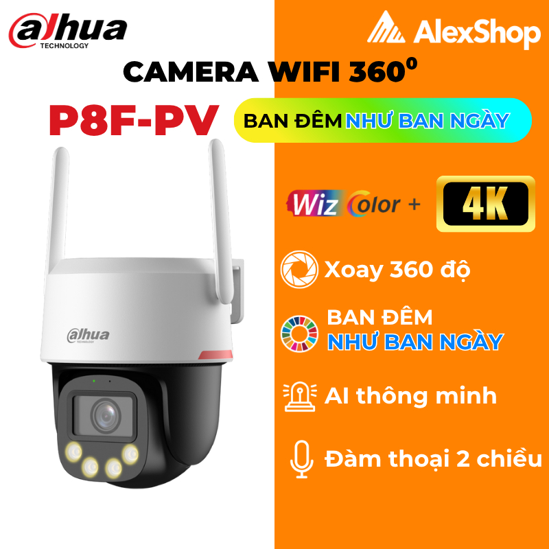[3M-5M-4K] Camera Wifi Wiz-Color Dahua P3F / P5F / P8F Ngoài Trời Ban ...