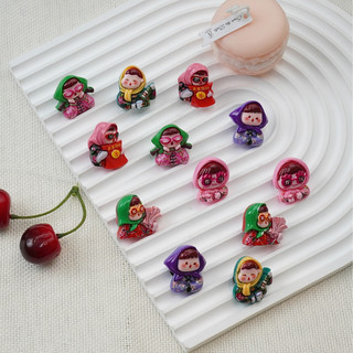Bộ 12 Sticker, Charm 3D chủ đề bà thím DIY gắn Dép Sục, Cá Sấu JB-149 Mita