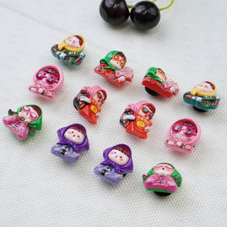 Bộ 12 Sticker, Charm 3D chủ đề bà thím DIY gắn Dép Sục, Cá Sấu JB-149 Mita