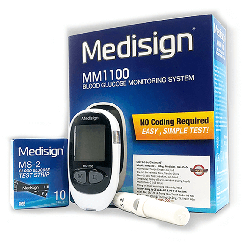 [GIẢM 20K] Que thử đường huyết Medisign - Máy đo đường huyết, que thử lượng đường trong máu Medisign