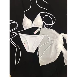 Bikini set 3 món tam giác bacsic quần kín ôm Mông voan cột đủ màu ( HÌNH THẬT)