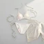 Bikini set 3 món tam giác bacsic quần kín ôm Mông voan cột đủ màu ( HÌNH THẬT)