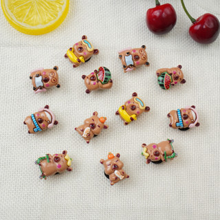 Bộ 12 Sticker, Charm 3D CAPYBARA 2 DIY gắn Dép Sục, Cá Sấu JB-151 Mita