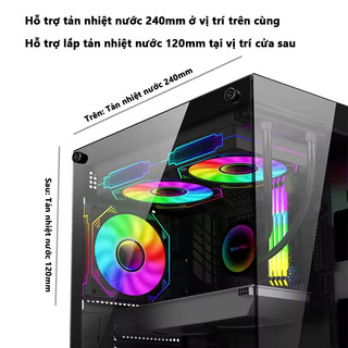 Vỏ Case máy tính JN-T8 MATX Chassis （3 Fans）Thùng máy tính kính acrylic