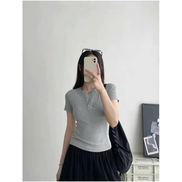 [Peinn] Áo thun FA1-0018-72 cổ trụ tàu ôm body cotton E44 | BigBuy360 - bigbuy360.vn