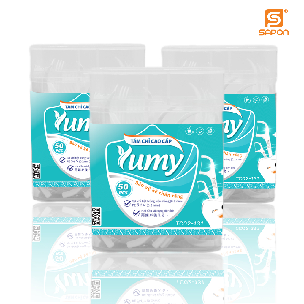 [MUA 2 TẶNG 1] Tăm chỉ YUMY - Combo 3 hộp nhật đứng 50 chiếc sợi chỉ dai mảnh an toàn (CB21-131_131)