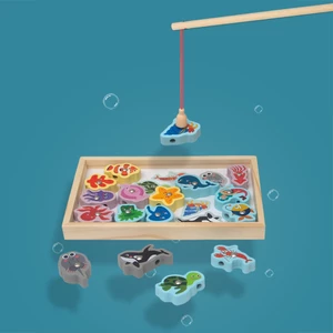 Đồ Chơi Câu Cá Gỗ 3D Phát Triển Trí Tuệ Cho Bé, kích thước 23cm x 15cm