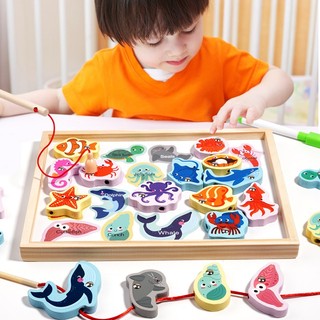 Đồ chơi gỗ - Đồ chơi cho bé - Đồ chơi chơi câu cá kích thước 23cm x 15cm