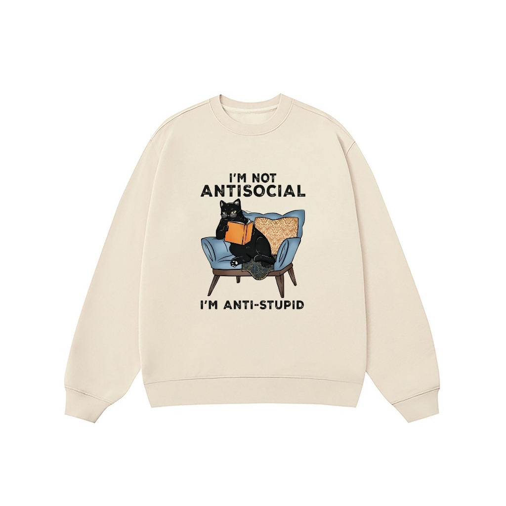 Áo Vớ Vẩn Vui Tươi REDLABEL Áo Sweater ANTI-STUPID Áo Sweatshirt Nỉ Oversize Nam Nữ SWT38
