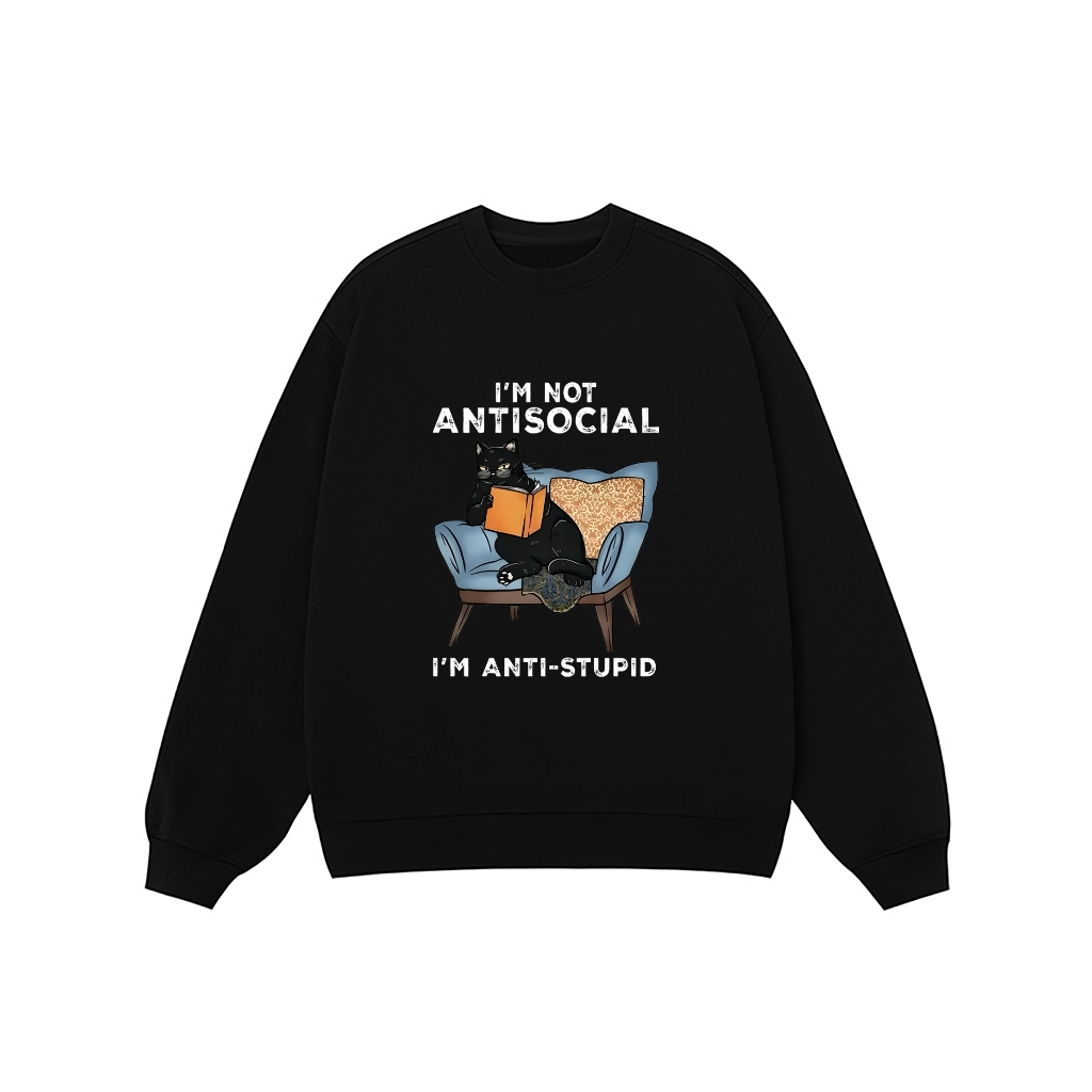 Áo Vớ Vẩn Vui Tươi REDLABEL Áo Sweater ANTI-STUPID Áo Sweatshirt Nỉ Oversize Nam Nữ SWT38