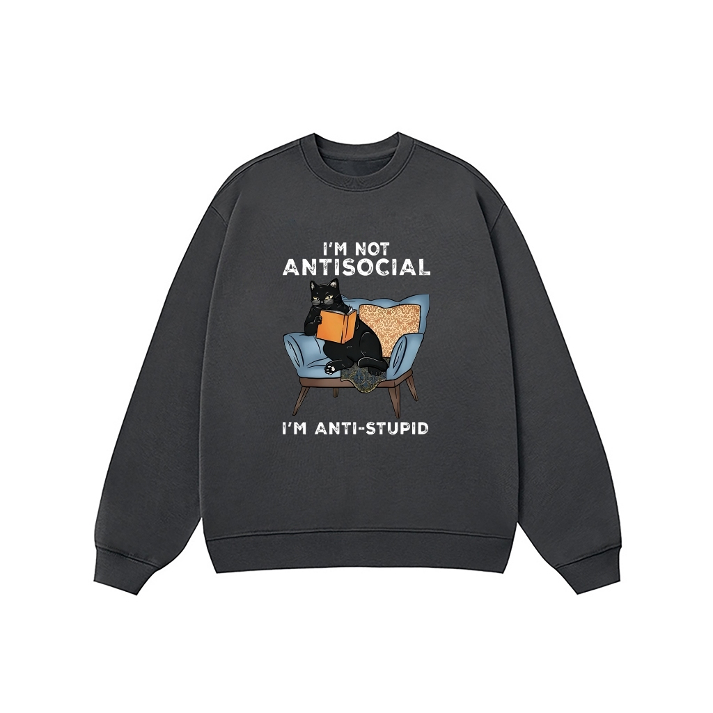 Áo Vớ Vẩn Vui Tươi REDLABEL Áo Sweater ANTI-STUPID Áo Sweatshirt Nỉ Oversize Nam Nữ SWT38