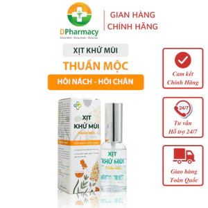 Xịt khử mùi THUẦN MỘC, khử mùi hôi, làm thơm da, giữ da dưới cánh tay và bàn chân khô thoáng, 30ml