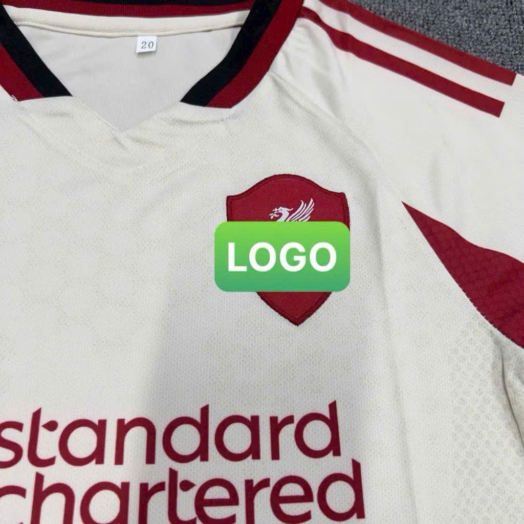 Áo Bóng Đá, Áo Đá Banh Trẻ Em Câu lạc bộ Bóng đá Liverpool sân khách 25/26  - Vải Mè Thái Cao Cấp,