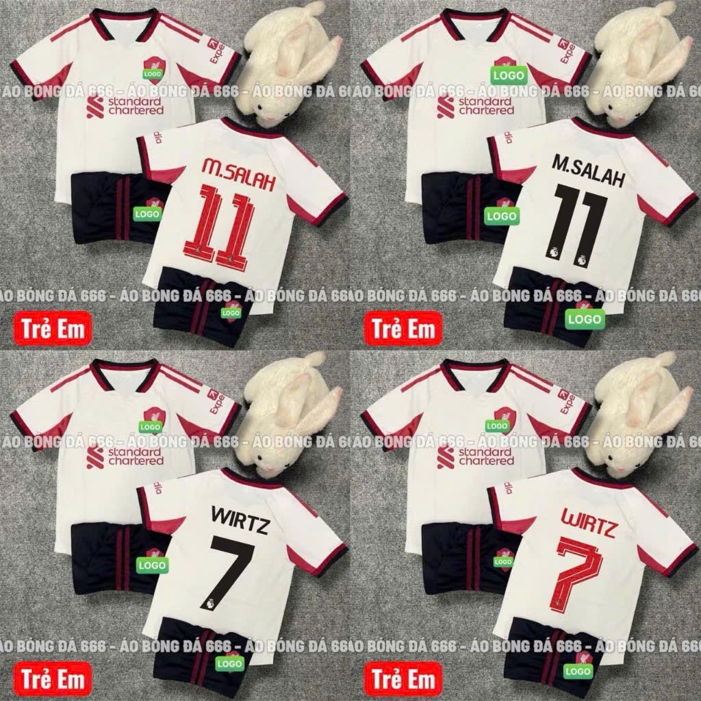 Áo Bóng Đá, Áo Đá Banh Trẻ Em Câu lạc bộ Bóng đá Liverpool sân khách 25/26  - Vải Mè Thái Cao Cấp,