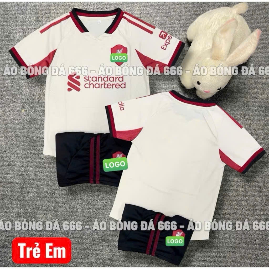 Áo Bóng Đá, Áo Đá Banh Trẻ Em Câu lạc bộ Bóng đá Liverpool sân khách 25/26  - Vải Mè Thái Cao Cấp,