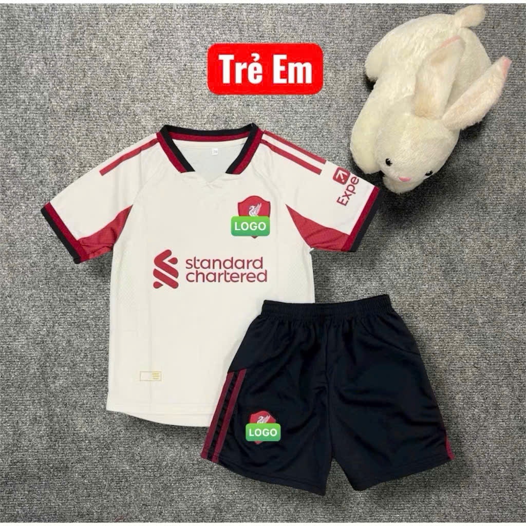 Áo Bóng Đá, Áo Đá Banh Trẻ Em Câu lạc bộ Bóng đá Liverpool sân khách 25/26  - Vải Mè Thái Cao Cấp,