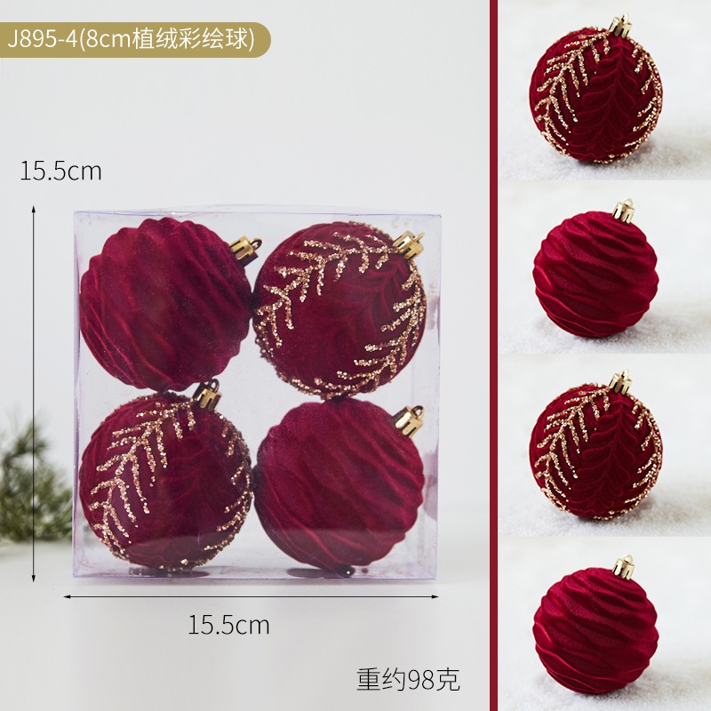 Phụ Kiện Giáng Sinh Set Quả Châu Nhung Dễ Thương Trang Trí Noel