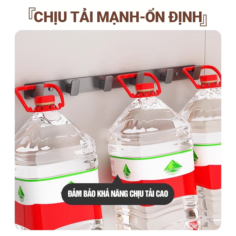 Kaleis Móc treo quần áo đa năng dán tường – Chất liệu nhôm hàng không chống gỉ, chịu lực đến 50kg, kèm keo dán siêu chắc
