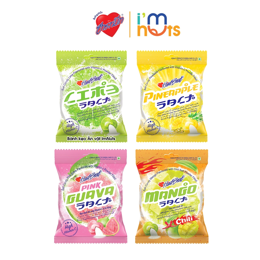 Kẹo Chanh Muối HartBeat Thái Lan Đủ Vị Gói 120g Bổ Sung Vitamin C