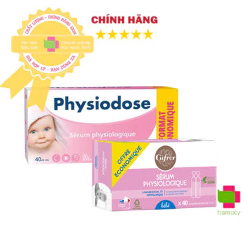 Nước muối sinh lý Gifrer / Gilbert (40 tép hồng), Pháp dùng vệ sinh mũi, mắt hàng ngày cho trẻ sơ sinh, trẻ nhỏ