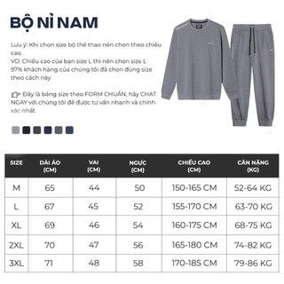 Bộ Quần Áo Nỉ Nam MENTORIS Vải Nỉ Dày Dặn, Form Regular Fit, Giữ Ấm Tốt, Không Bai Xù MBN01