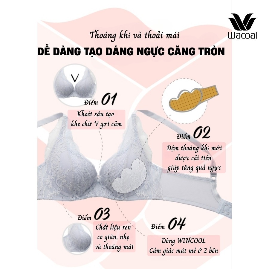 Áo lót nữ Wacoal IAB3590 có gọng nâng nhiều êm mượt thoáng mát - AB3590